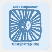 Sticker Carré Moon Glow Boho Modern Cute Baby shower PERSONNALIS (Devant)