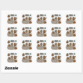 Sticker Carré MOON MAMMOTHS drôle (Feuille)