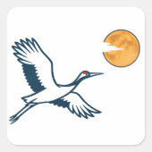 Sticker Carré Moonlit Crane (Devant)