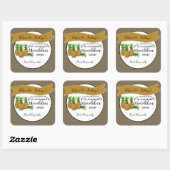 Sticker Carré Moonshine d'ananas maison personnalisée (Feuille)