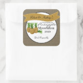 Sticker Carré Moonshine d'ananas maison personnalisée (Sac)