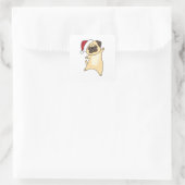 Sticker Carré Mops Christmas Snow (Sac)