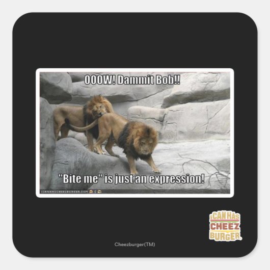 Sticker Carré Mordez-moi est juste une expression ! (Devant)