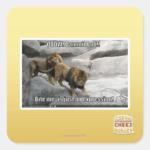 Sticker Carré Mordez-moi est juste une expression !