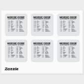 Sticker Carré Morse Code Alphabet NATO Phonetic Reference A Z (Feuille)