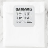 Sticker Carré Morse Code Alphabet NATO Phonetic Reference A Z (Sac)