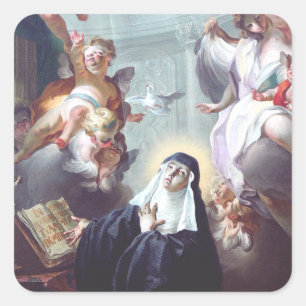 Sticker Carré Mort de sainte Scholastique