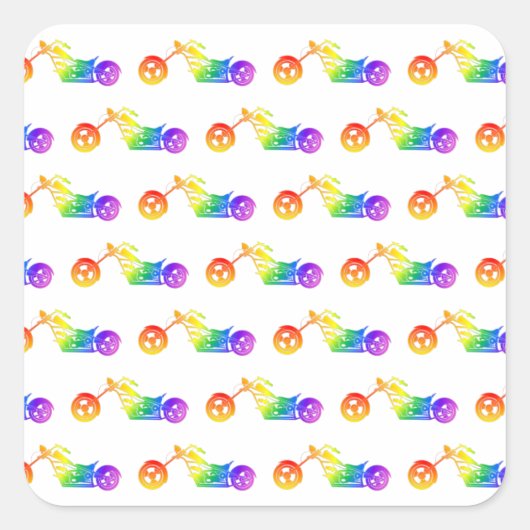 Sticker Carré Mortocycle arc-en-ciel (Devant)