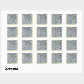 Sticker Carré mosaïque argentée monogramme - (Feuille)