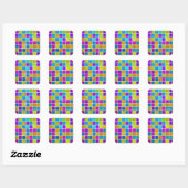 Sticker Carré Mosaïque de bijou multicolore (Feuille)