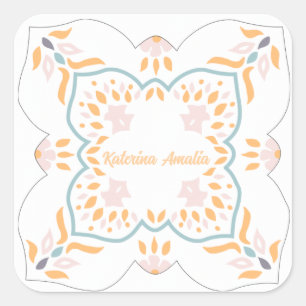 Sticker Carré Mosaïque de bord de mer