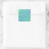 Sticker Carré Mosaïque de pixel bleu vert (Sac)