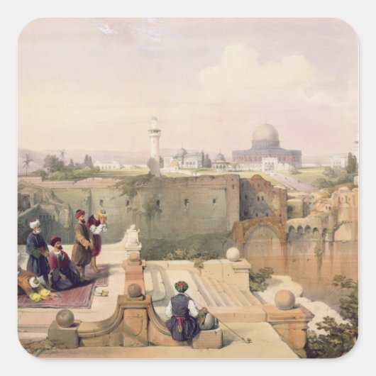 Sticker Carré Mosquée d'Omar montrant le Site du Temple (Devant)