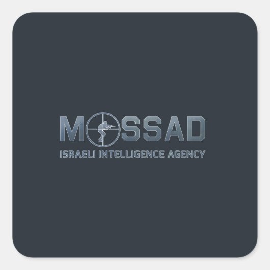 Sticker Carré Mossad - Agence israélienne de renseignement - Por (Devant)
