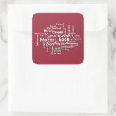 Sticker Carré Mot Cloud des compositeurs classiques (Sac)