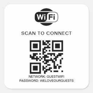 Sticker Carré Mot de passe Wifi   Analyse du code QR pour se con