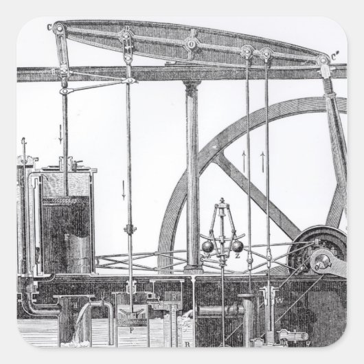 Sticker Carré Moteur à vapeur (Devant)