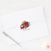 Sticker Carré Moteur de camion d'incendie Anniversaire de fête L (Enveloppe)