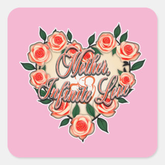 Sticker Carré Mother Infinite Love – Floral Typography