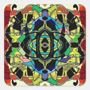 Sticker Carré Motif à carreaux
