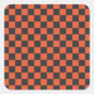 Sticker Carré Motif à carreaux d'ambre et de cendre