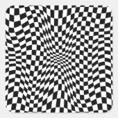 Sticker Carré Motif À damiers hypnotique (Devant)