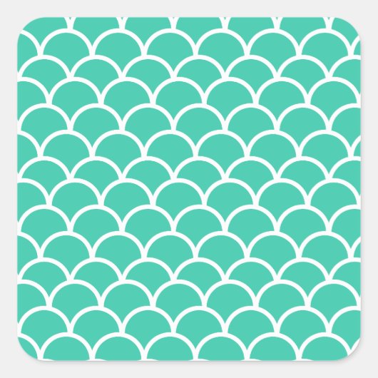Sticker Carré Motif à échelle Aqua Blue Fish (Devant)