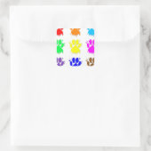 Sticker Carré Motif à mâchoires pour chien d'encre (Sac)