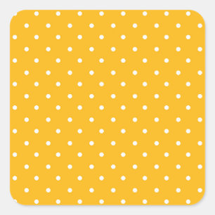 Sticker Carré Motif à pois jaune-orange continu
