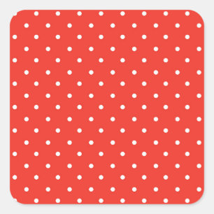 Sticker Carré Motif à pois sur fond rouge sans couture