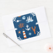 Sticker Carré Motif à thème marin 1 (Enveloppe)