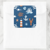 Sticker Carré Motif à thème marin 1 (Sac)