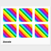 Sticker Carré Motif abstrait arc-en-ciel (Feuille)