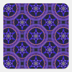 Sticker Carré Motif Abstrait Floral Moderne Bohème Élégant #505