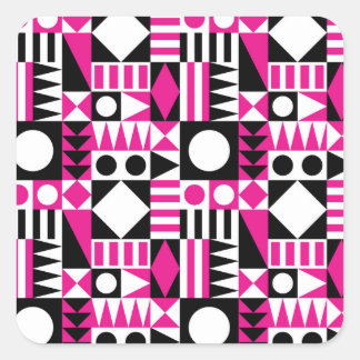 Sticker Carré Motif abstrait moderne du milieu du siècle.