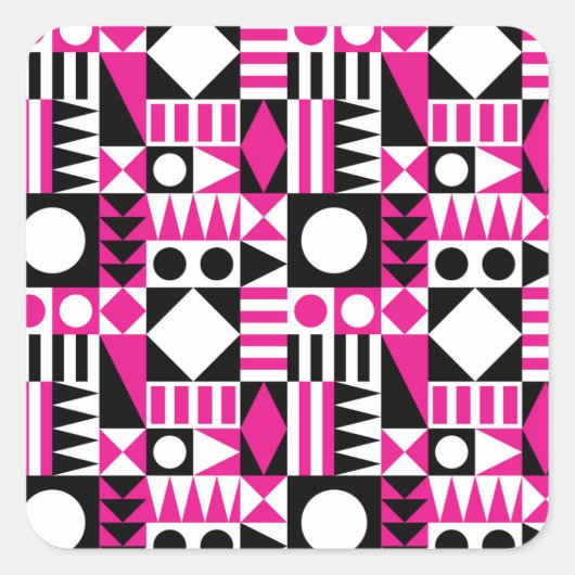 Sticker Carré Motif abstrait moderne du milieu du siècle. (Devant)