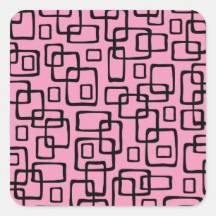 Sticker Carré Motif Abstrait moderne rétro du milieu du siècle