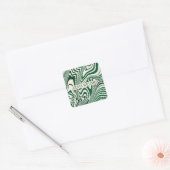 Sticker Carré Motif Abstrait Retro Green (Enveloppe)