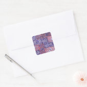 Sticker Carré Motif Abstrait violet et rose (Enveloppe)