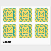 Sticker Carré Motif ananas | Monogramme (Feuille)