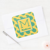 Sticker Carré Motif ananas | Monogramme (Enveloppe)