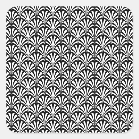 Sticker Carré Motif Art déco noir et blanc (Devant)