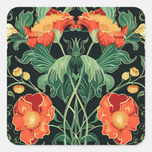 Sticker Carré Motif Art nouveau (Devant)