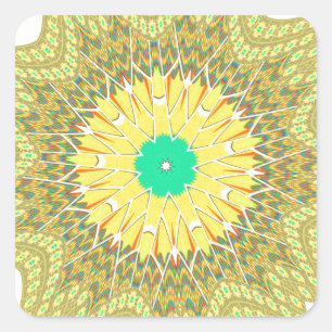 Sticker Carré Motif artistique tribal ethnique africain jaune do