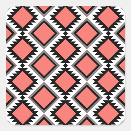 Sticker Carré Motif Aztec (Devant)