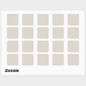 Sticker Carré Motif beige et blanc Chevron 2 (Feuille)