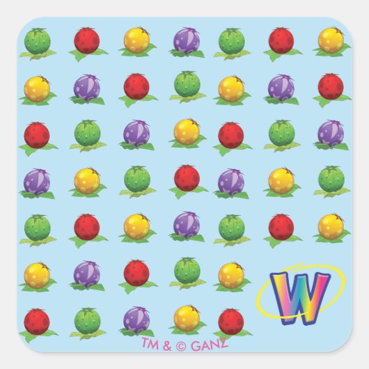 Sticker Carré Motif Blue Berry (Devant)