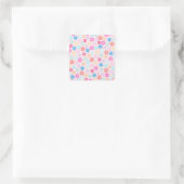 Sticker Carré Motif Boho Rose Daisy Flowers (Sac)