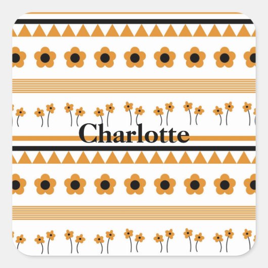 Sticker Carré Motif Boho triangle de bordure (Devant)