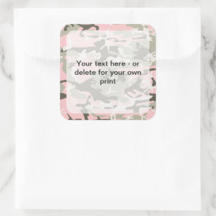 Sticker Carré Motif camouflage rose et vert, Camouflage, Militai